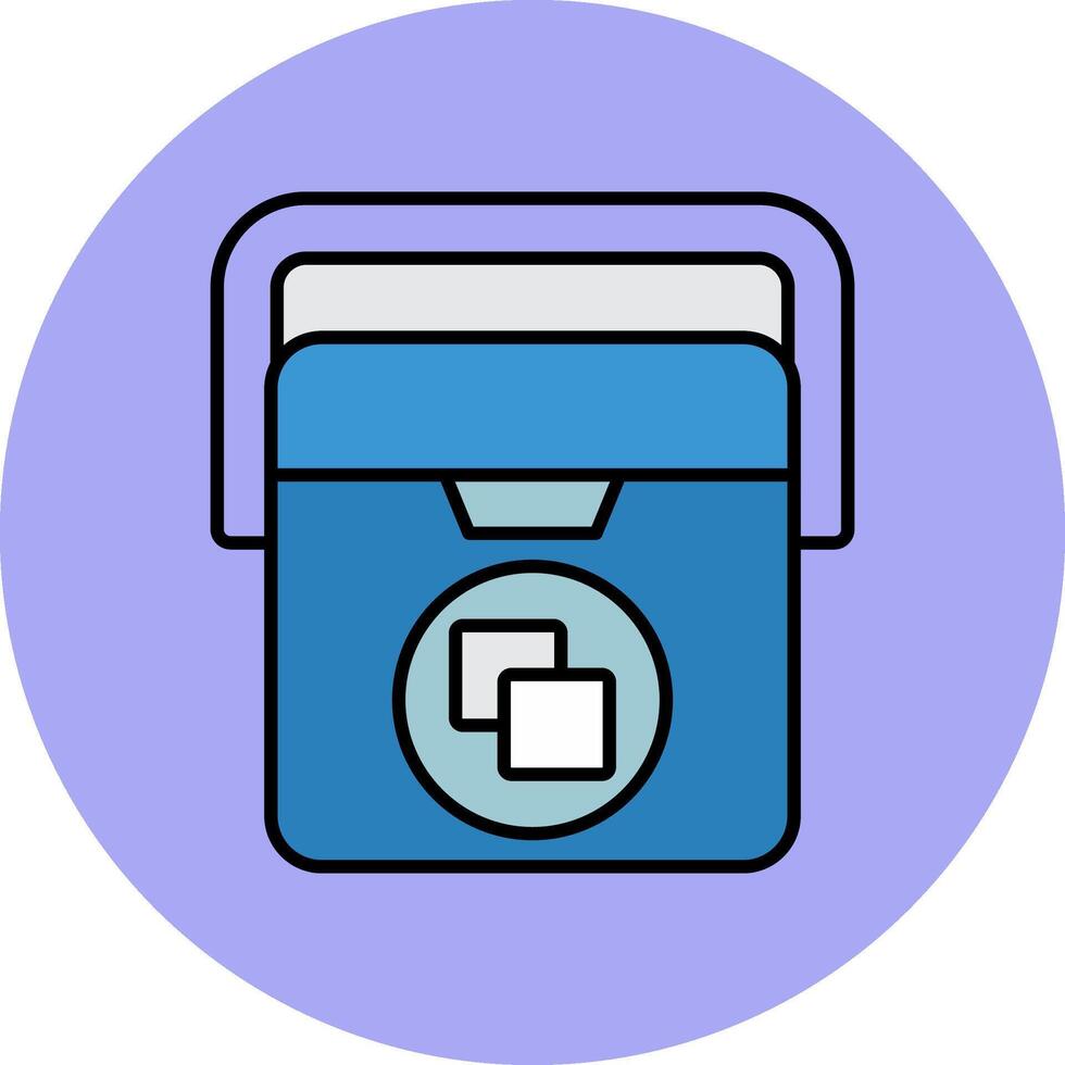 Ice Box Line Filled multicolour Circle Icon vector