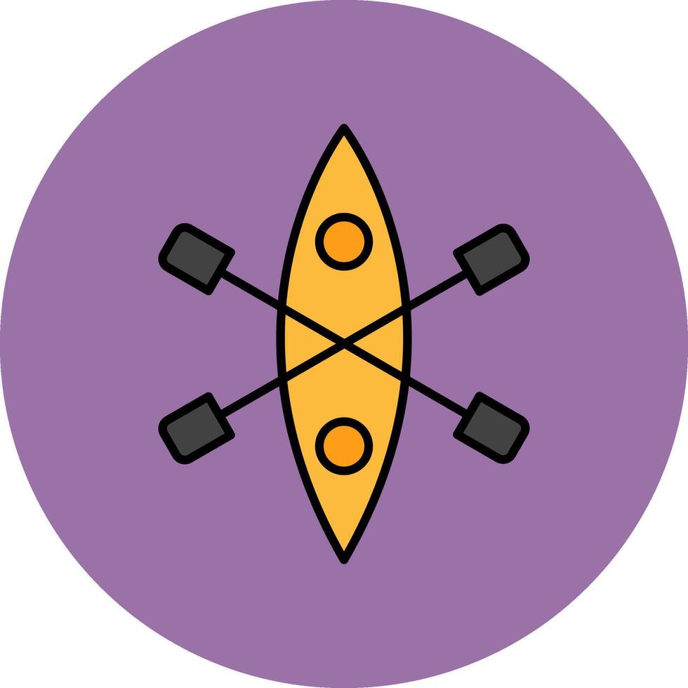 Kayak Line Filled multicolour Circle Icon vector