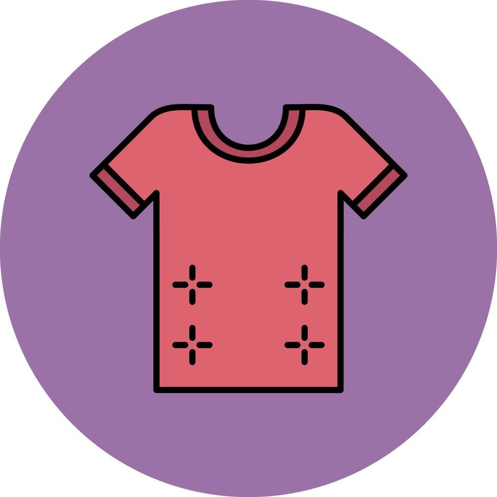 Shirt Line Filled multicolour Circle Icon vector