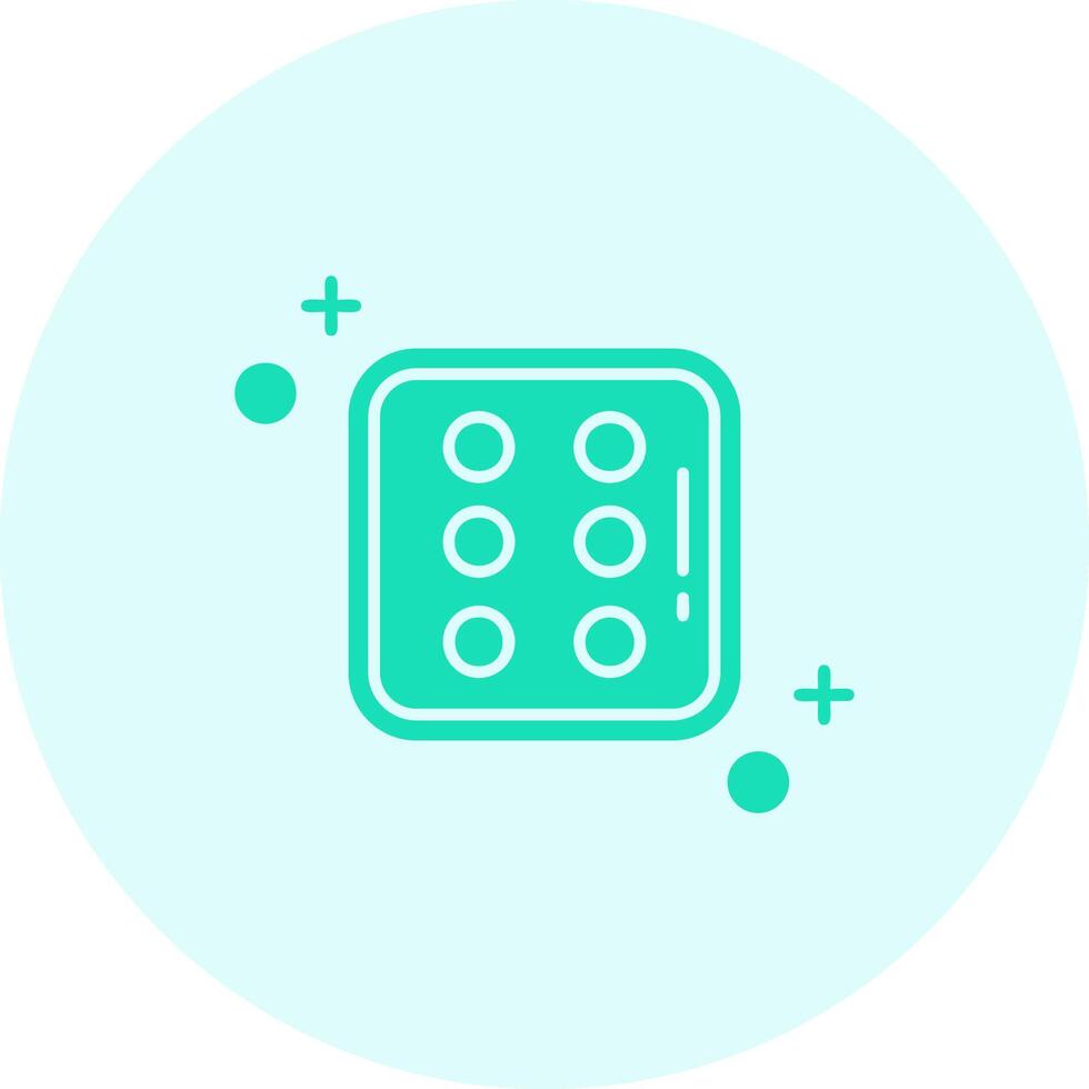 Dice six Solid duo tune Icon vector