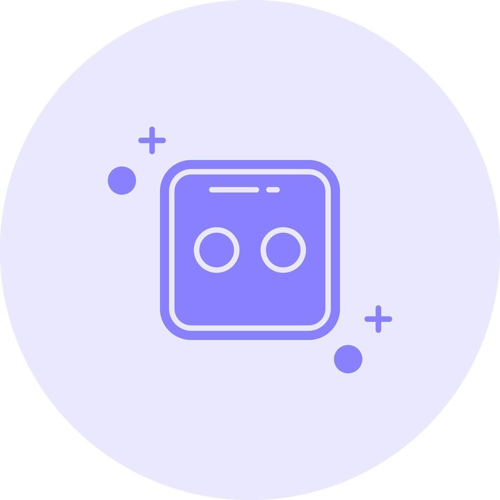 Dice two Solid duo tune Icon vector