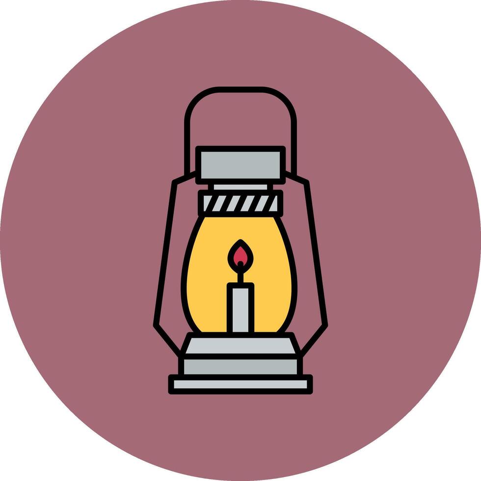 Gas Lamp Line Filled multicolour Circle Icon vector