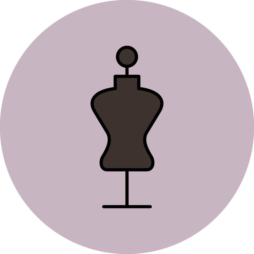 Mannequin Line Filled multicolour Circle Icon vector
