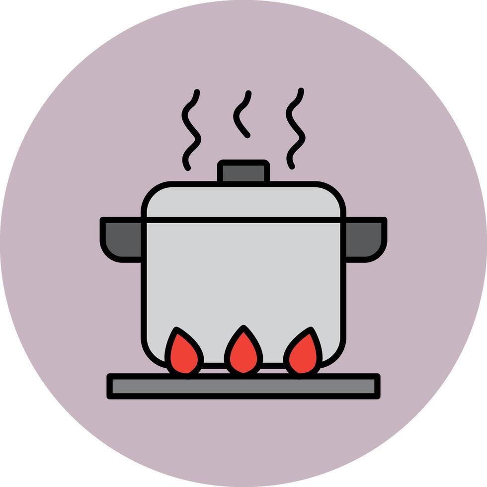 Boiling Line Filled multicolour Circle Icon vector