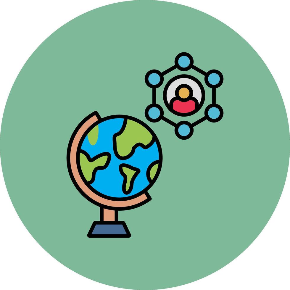 Social Science Line Filled multicolour Circle Icon vector