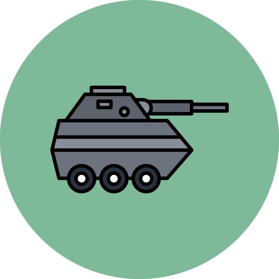 infantería camioneta línea lleno multicolor circulo icono vector