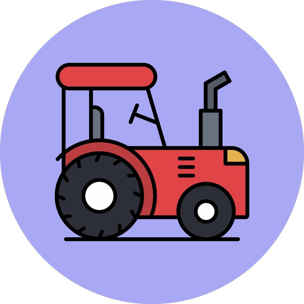 tractor línea lleno multicolor circulo icono vector