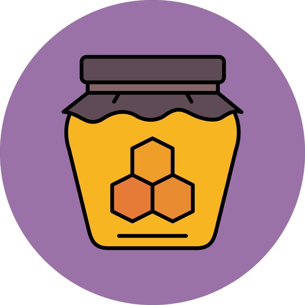 Honey Line Filled multicolour Circle Icon vector