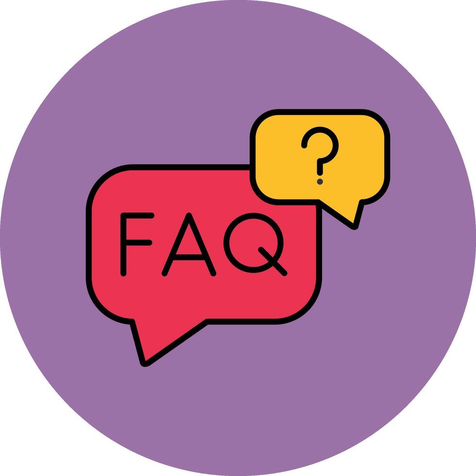 Faq Line Filled multicolour Circle Icon vector