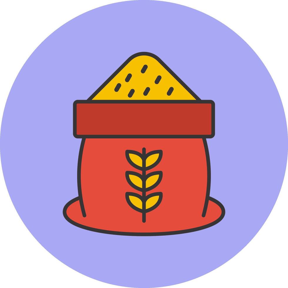 Grain Line Filled multicolour Circle Icon vector