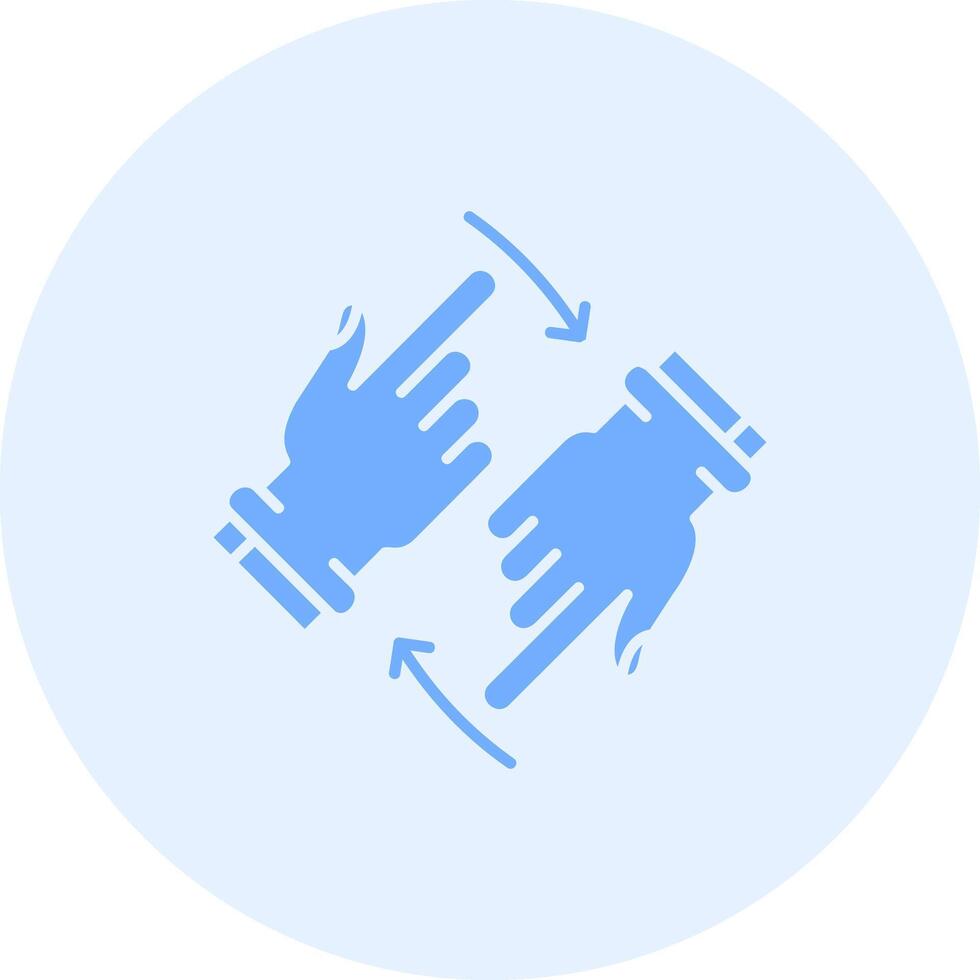 Rotate Two Hands Solid duo tune Icon vector