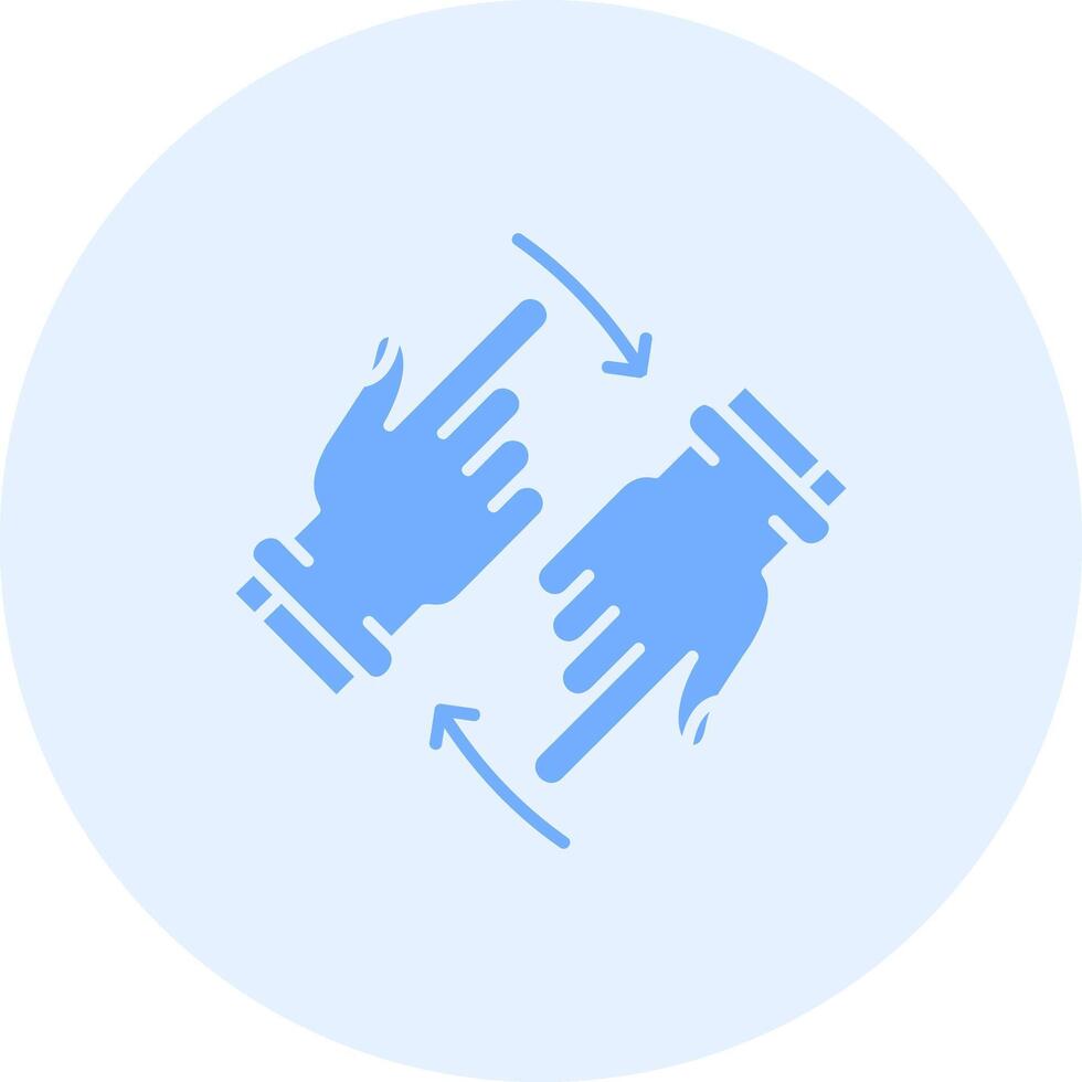 Rotate Two Hands Solid duo tune Icon vector