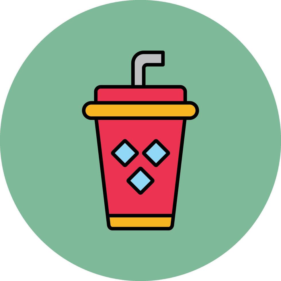 Juice Line Filled multicolour Circle Icon vector