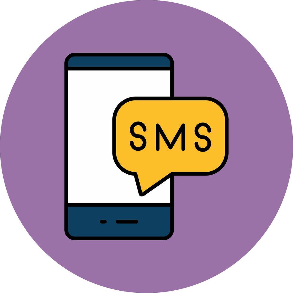 Sms Line Filled multicolour Circle Icon vector