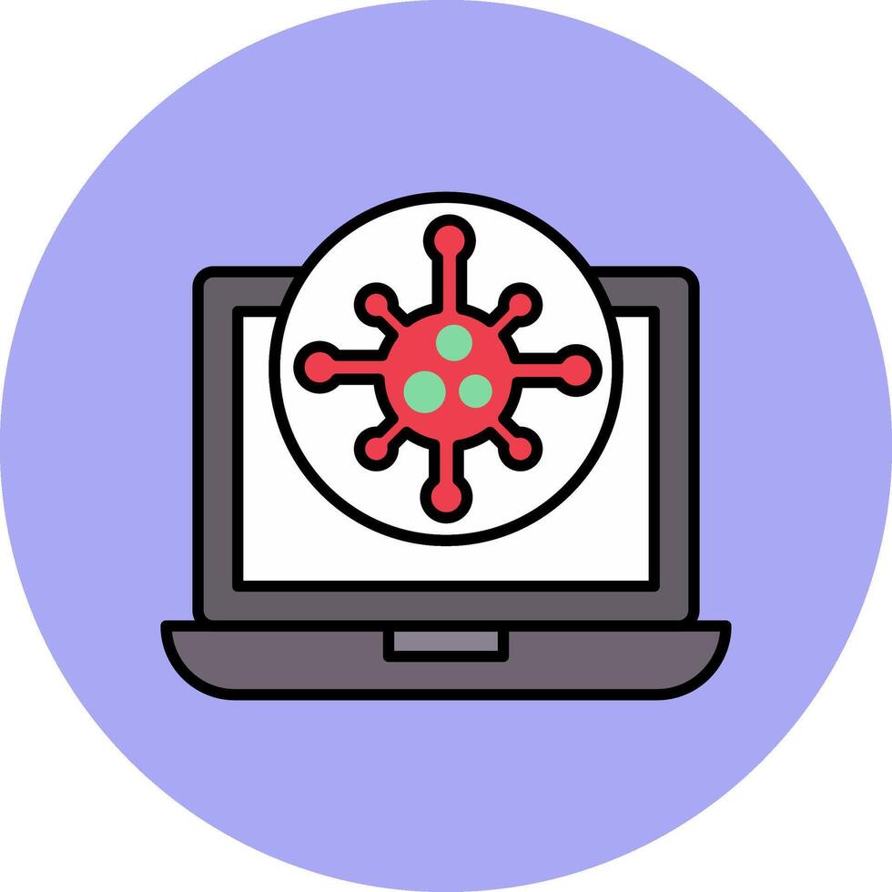 Virus Line Filled multicolour Circle Icon vector