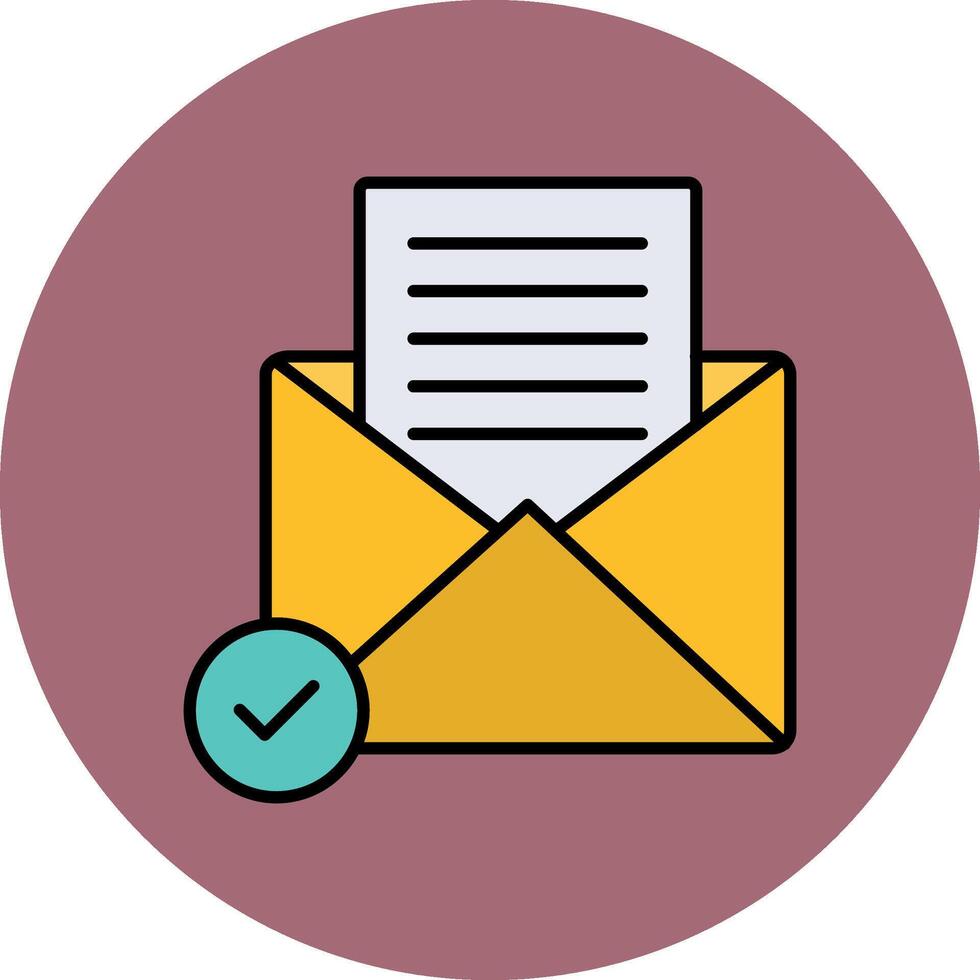 Open Email Line Filled multicolour Circle Icon vector