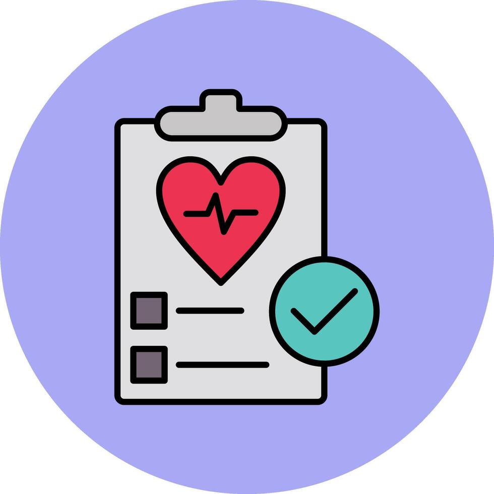 Health Check Line Filled multicolour Circle Icon vector