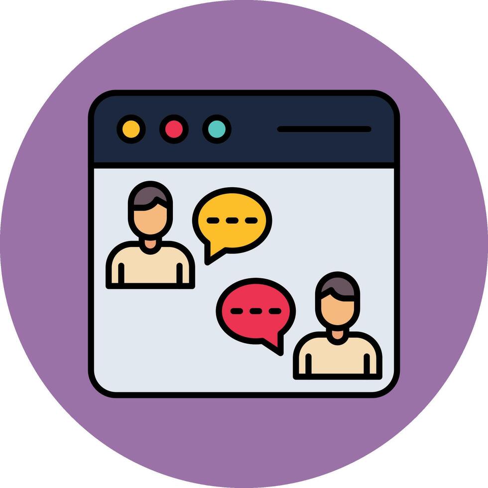Online Chat Line Filled multicolour Circle Icon vector