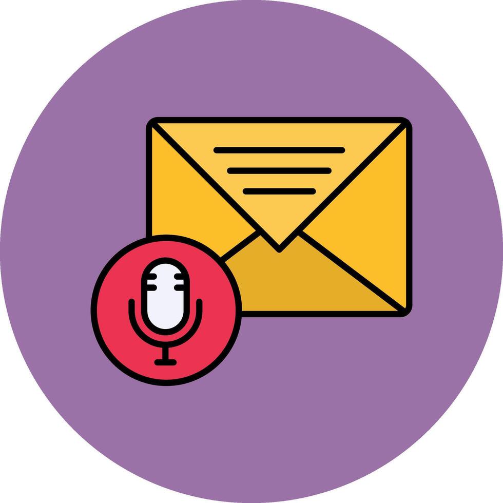 Audio Message Line Filled multicolour Circle Icon vector
