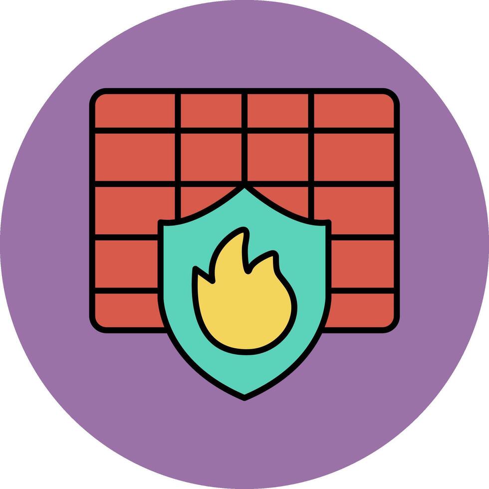 Firewall Line Filled multicolour Circle Icon vector
