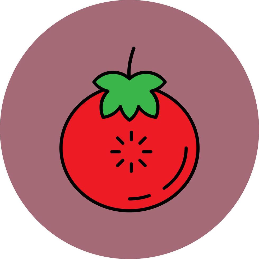 Tomato Line Filled multicolour Circle Icon vector