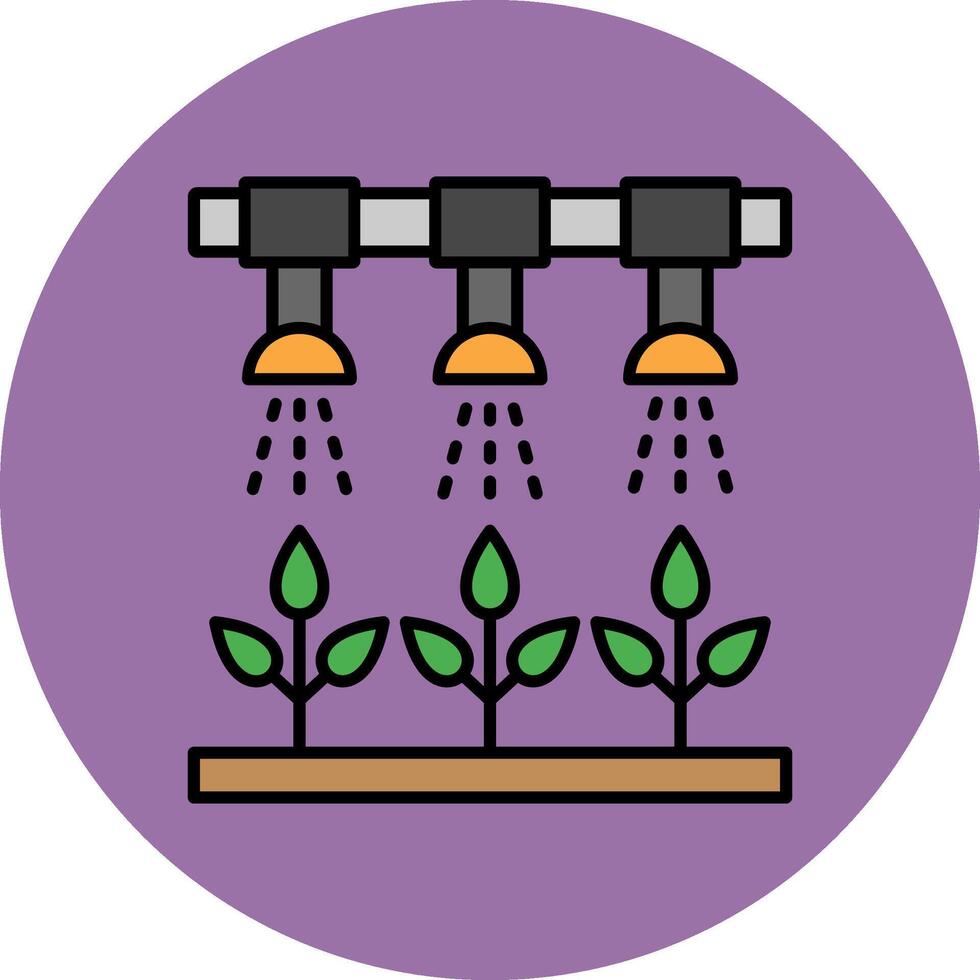 Irrigation System Line Filled multicolour Circle Icon vector