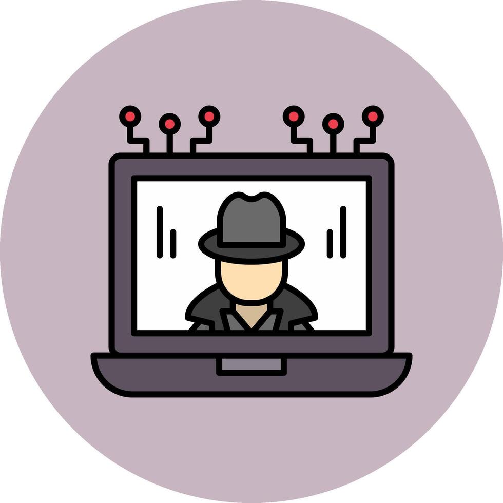 Fraud Line Filled multicolour Circle Icon vector