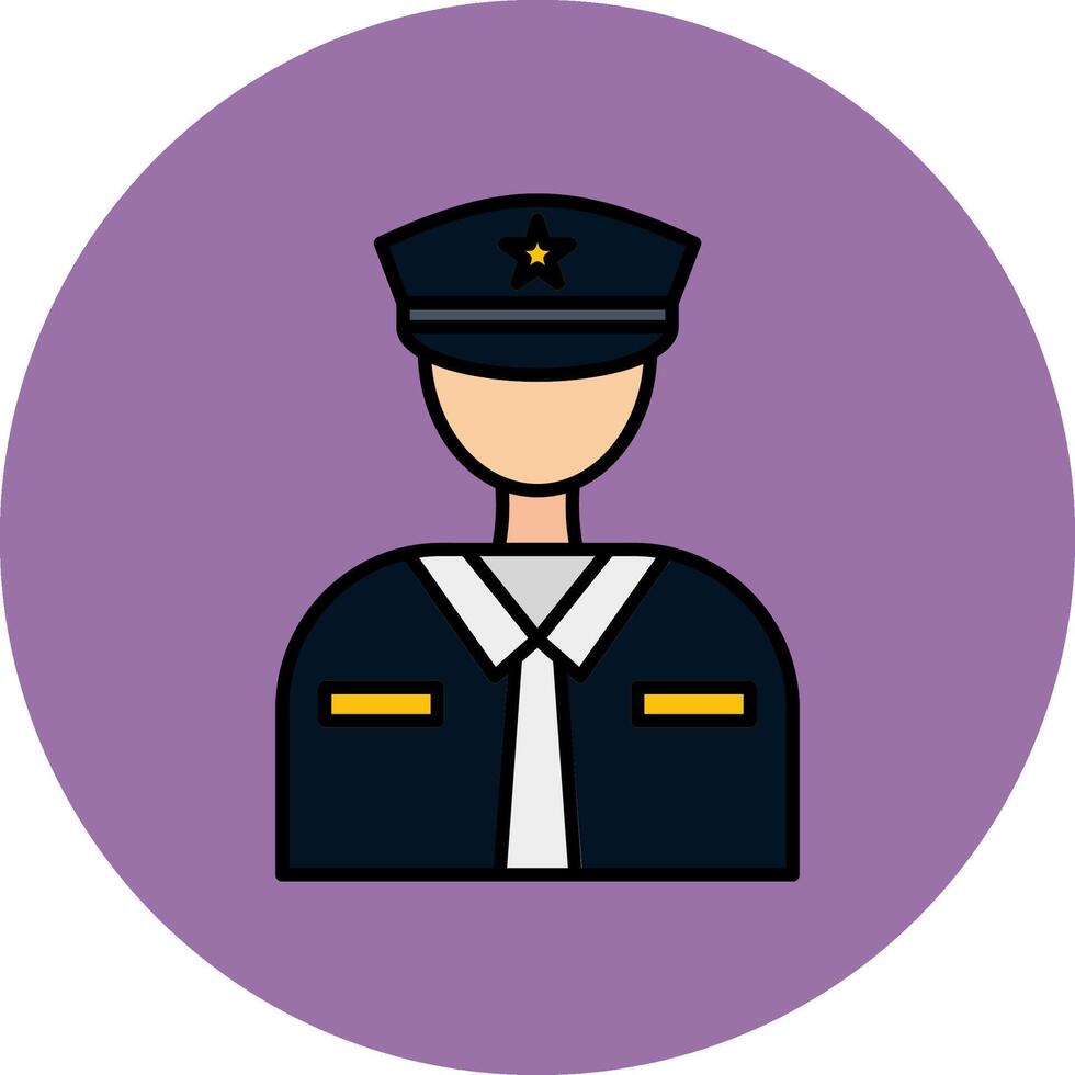 Officer Line Filled multicolour Circle Icon vector