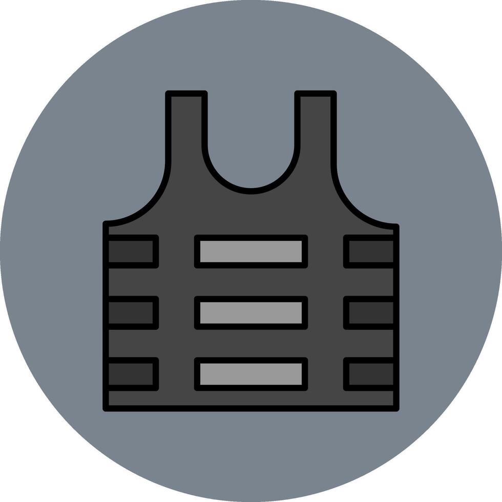Bullet Proof Vest Line Filled multicolour Circle Icon vector