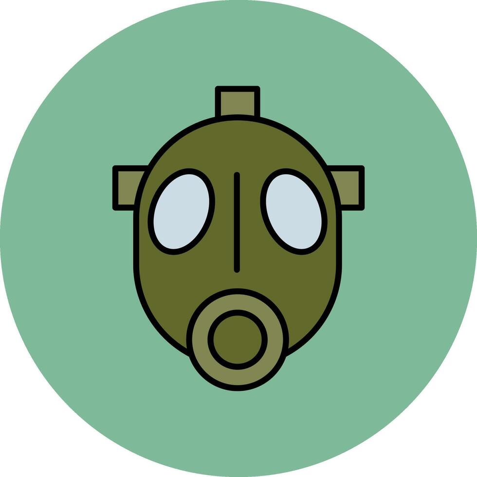 Gas Mask Line Filled multicolour Circle Icon vector
