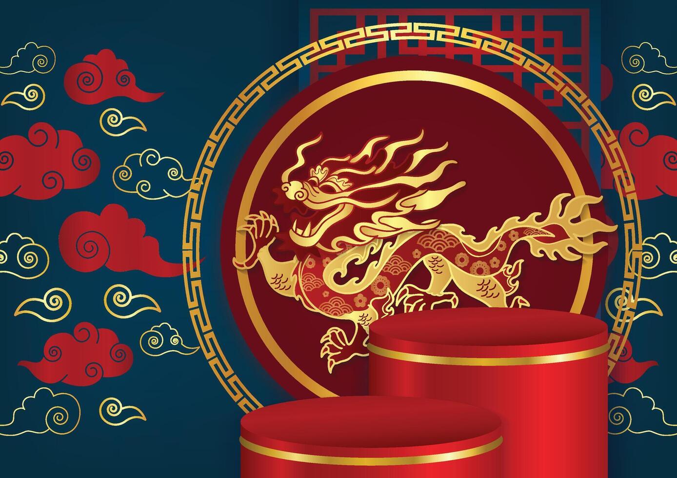 chinese new year product display vector