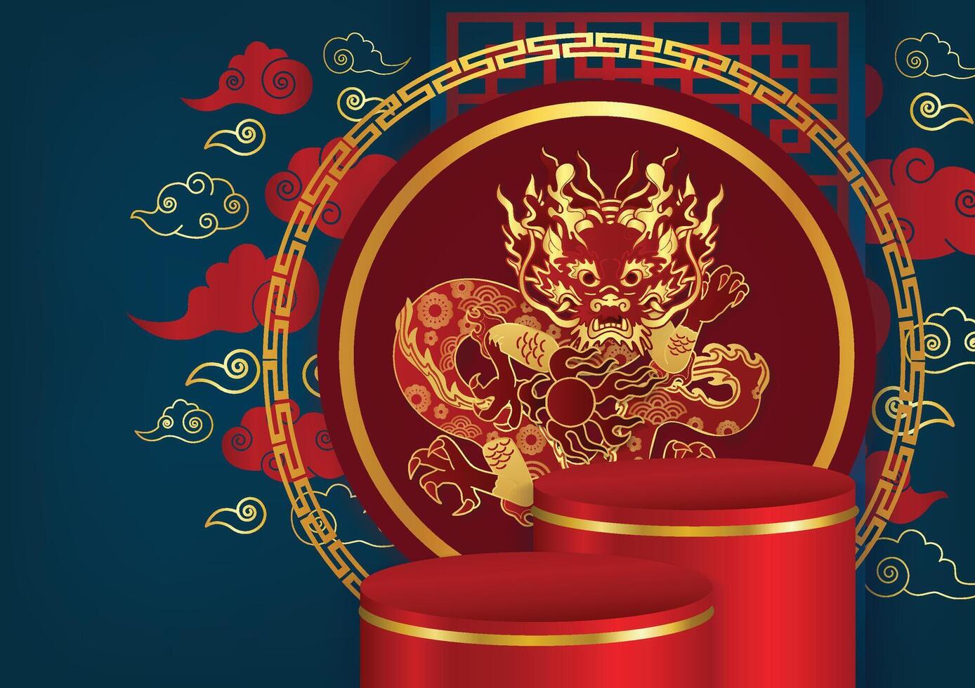 chinese new year product display vector