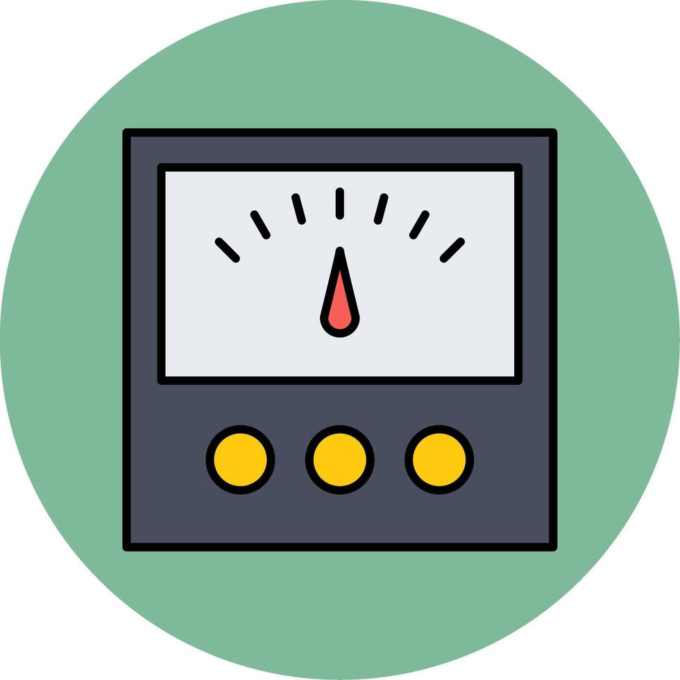 Voltage Indicator Line Filled multicolour Circle Icon vector