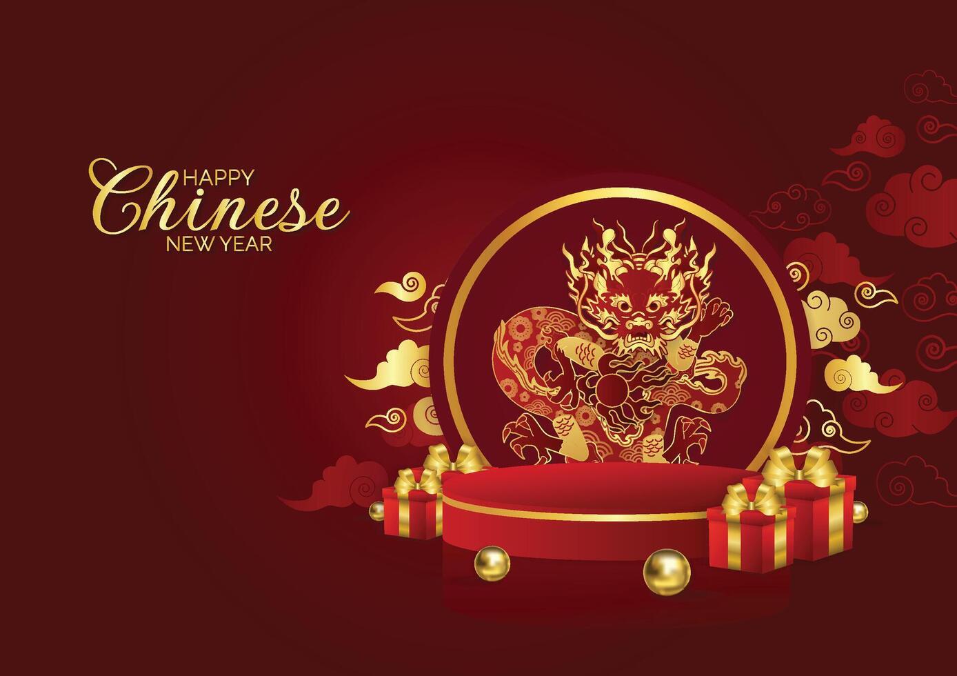 chinese new year product display vector
