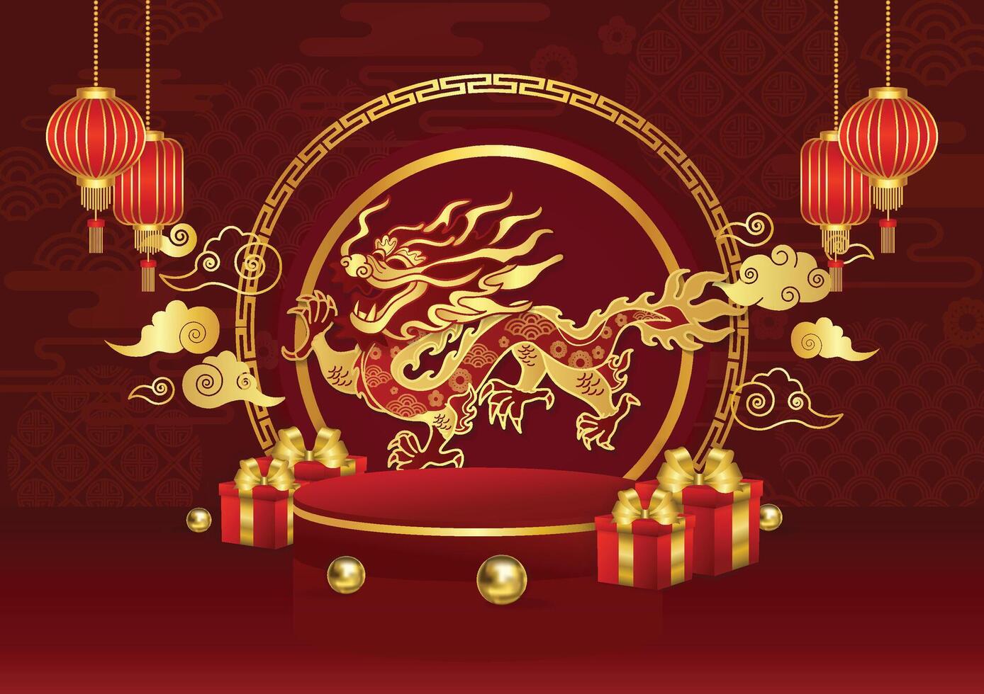 chinese new year product display vector