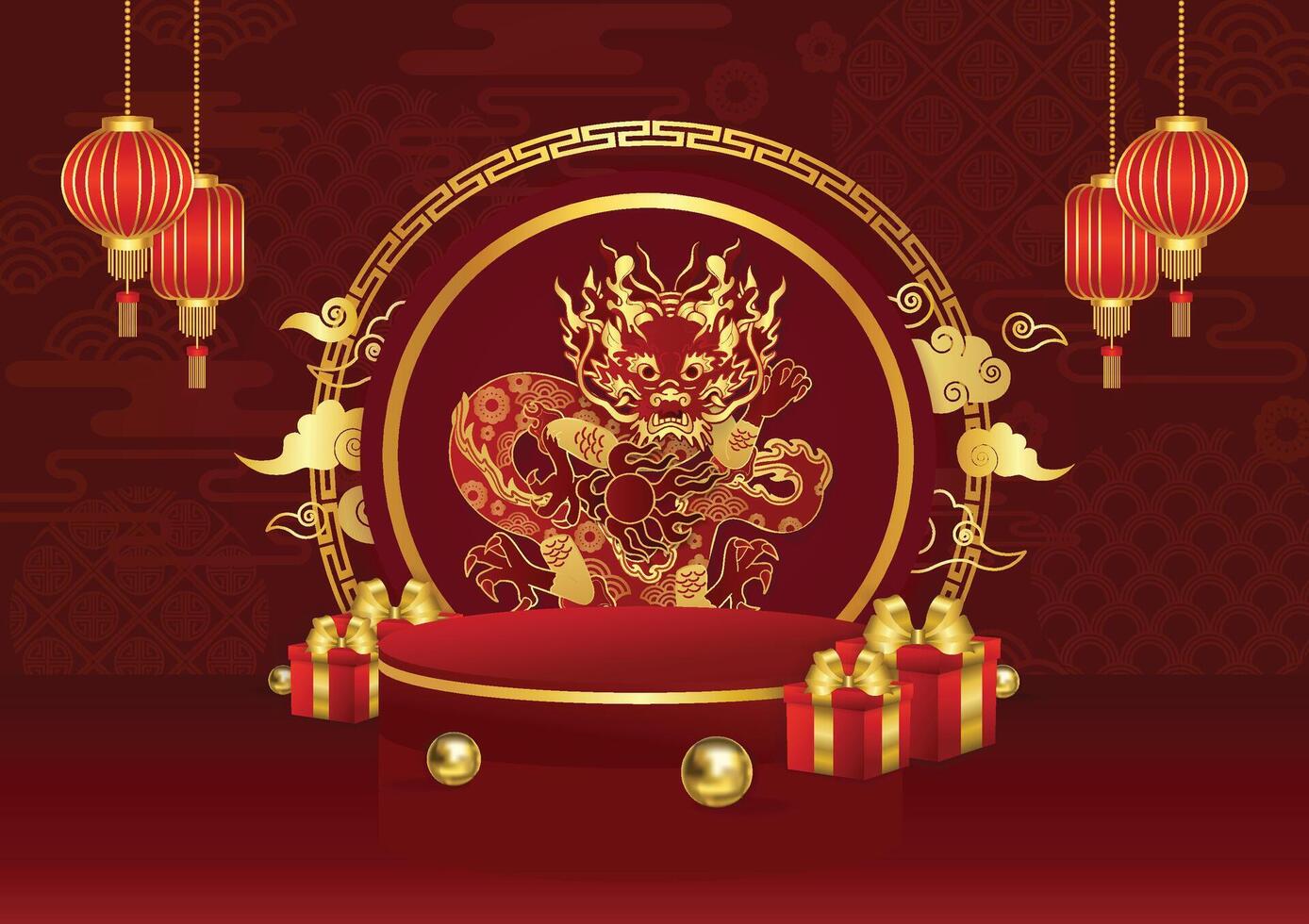 chinese new year product display vector