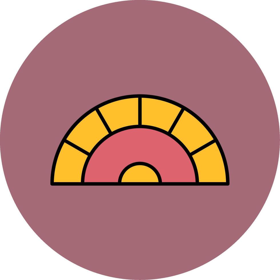 Protractor Line Filled multicolour Circle Icon vector