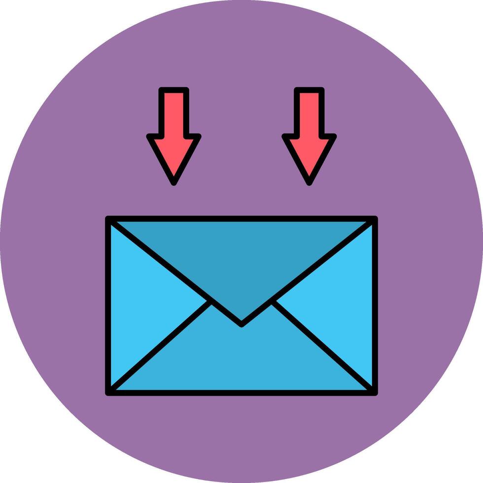 Mail Line Filled multicolour Circle Icon vector