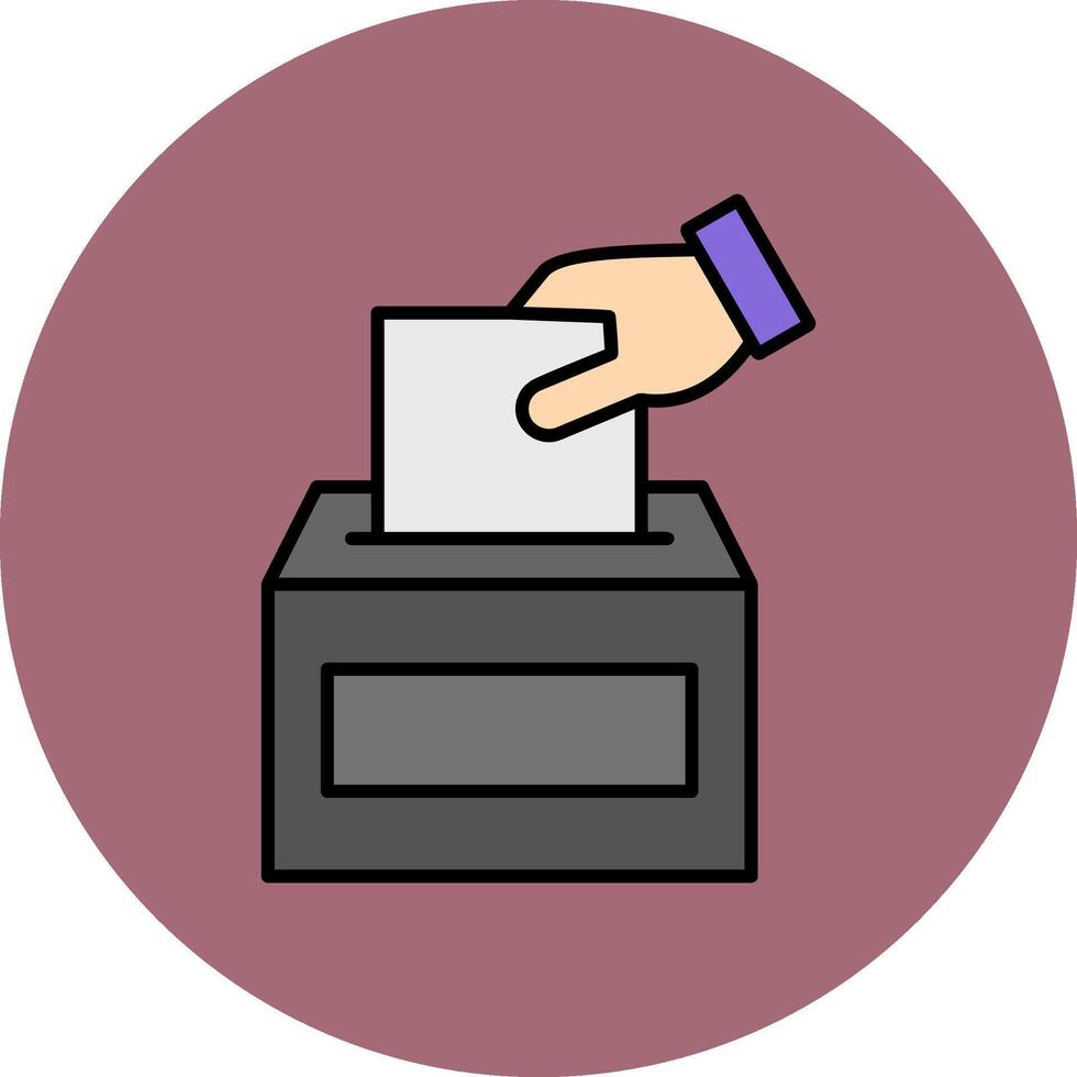 Voting Line Filled multicolour Circle Icon vector