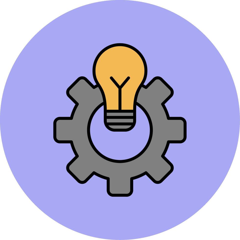 Engineering Line Filled multicolour Circle Icon vector