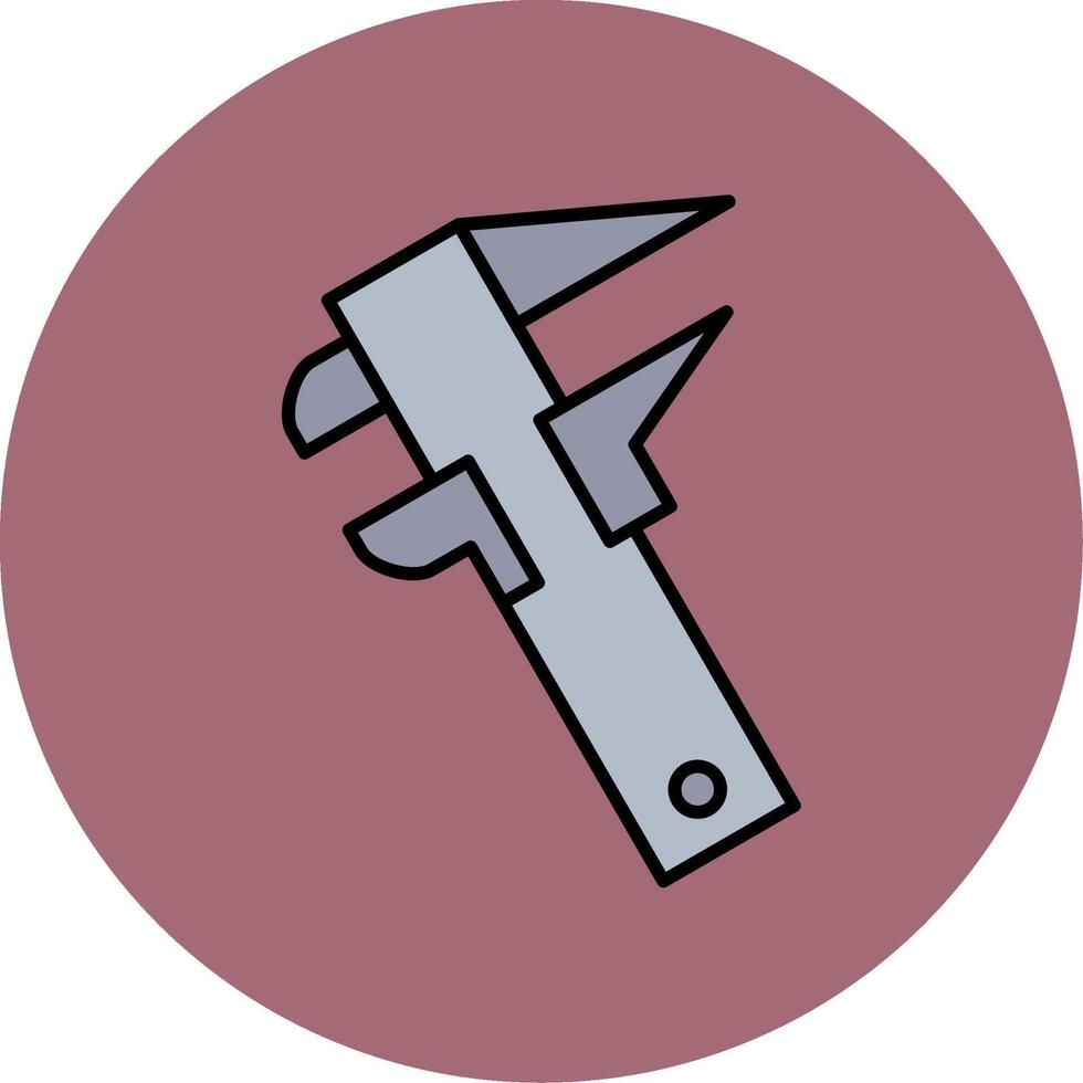 Caliper Line Filled multicolour Circle Icon vector
