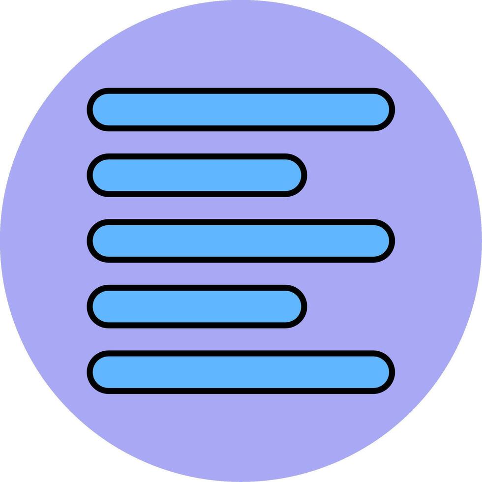Horizontal Left Align Line Filled multicolour Circle Icon vector