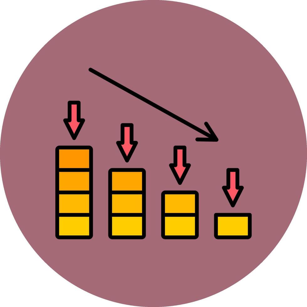 Crash Line Filled multicolour Circle Icon vector