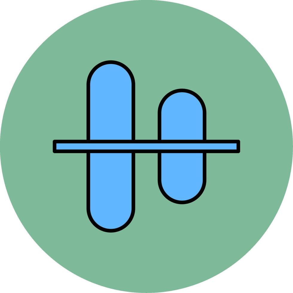 Vertical Align Centre Line Filled multicolour Circle Icon vector
