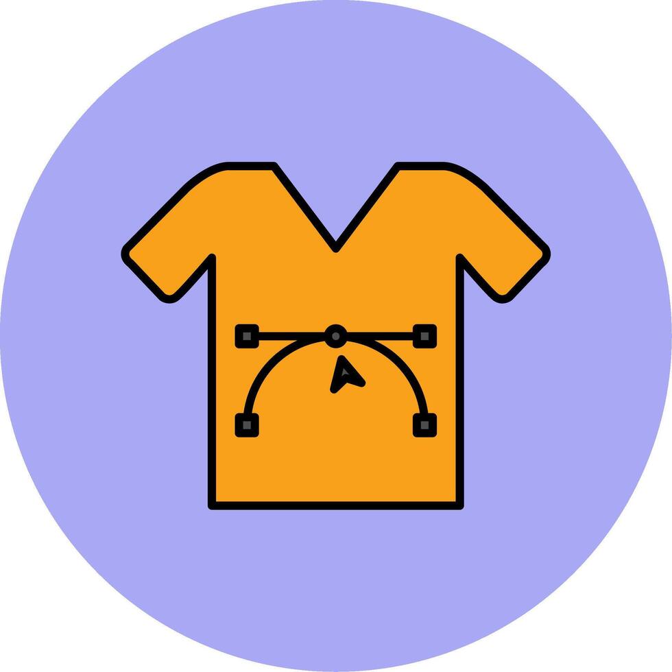 Shirt Design Line Filled multicolour Circle Icon vector