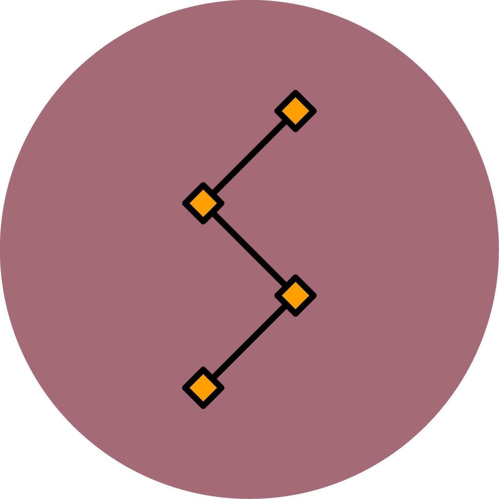 Path Line Filled multicolour Circle Icon vector