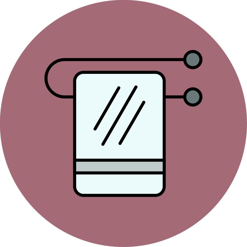 Towel Rack Line Filled multicolour Circle Icon vector