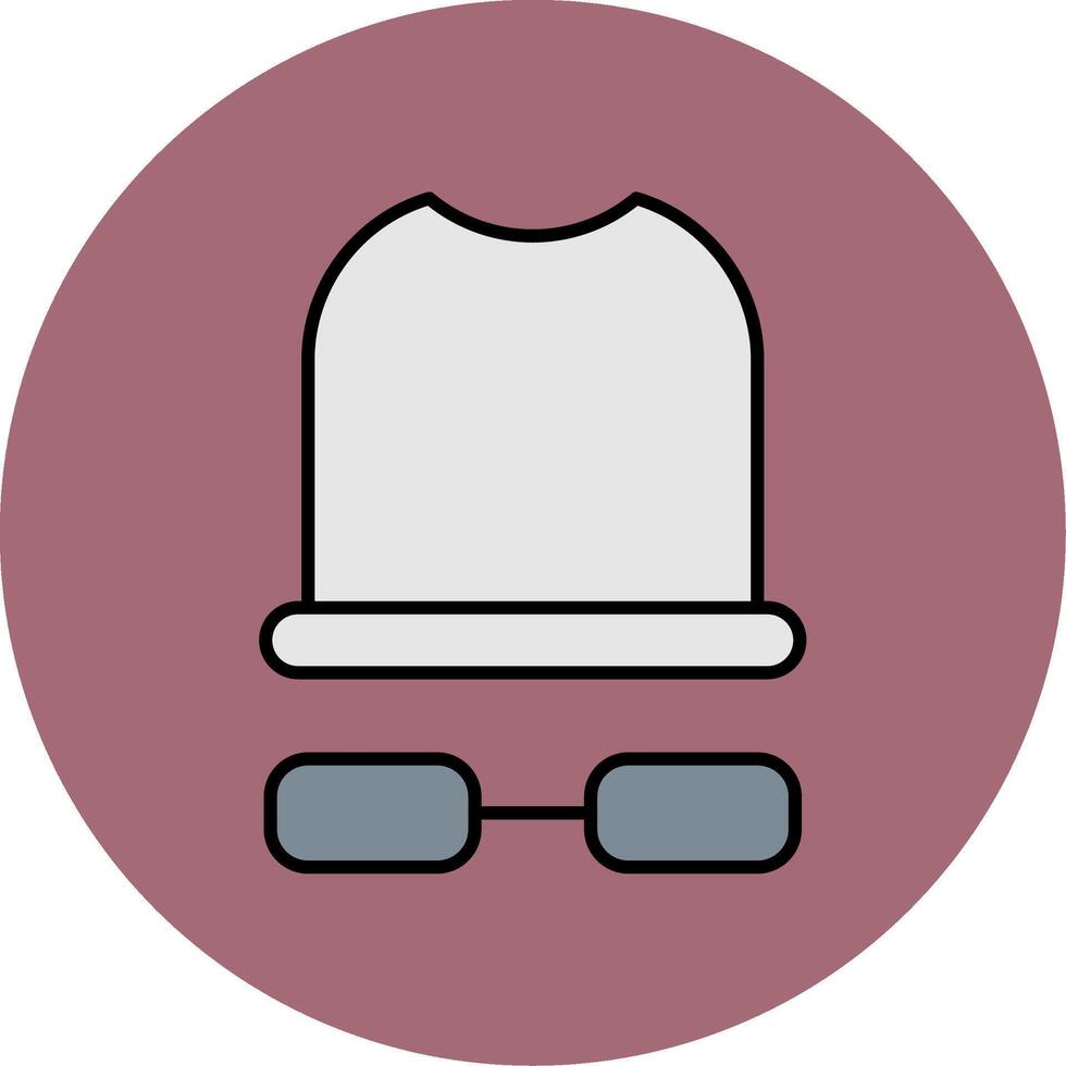 White Hat Line Filled multicolour Circle Icon vector