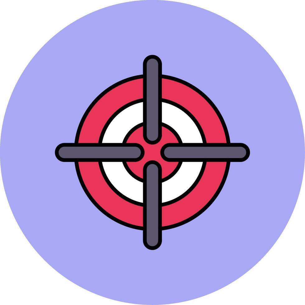 Target Line Filled multicolour Circle Icon vector
