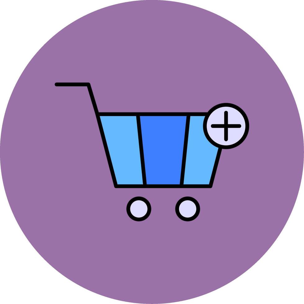 Add To Cart Line Filled multicolour Circle Icon vector